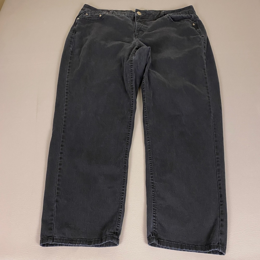 Just My Size JMS Jeans Womens 20WBlack Classic Stretch Denim Straight Leg *Flaw*
